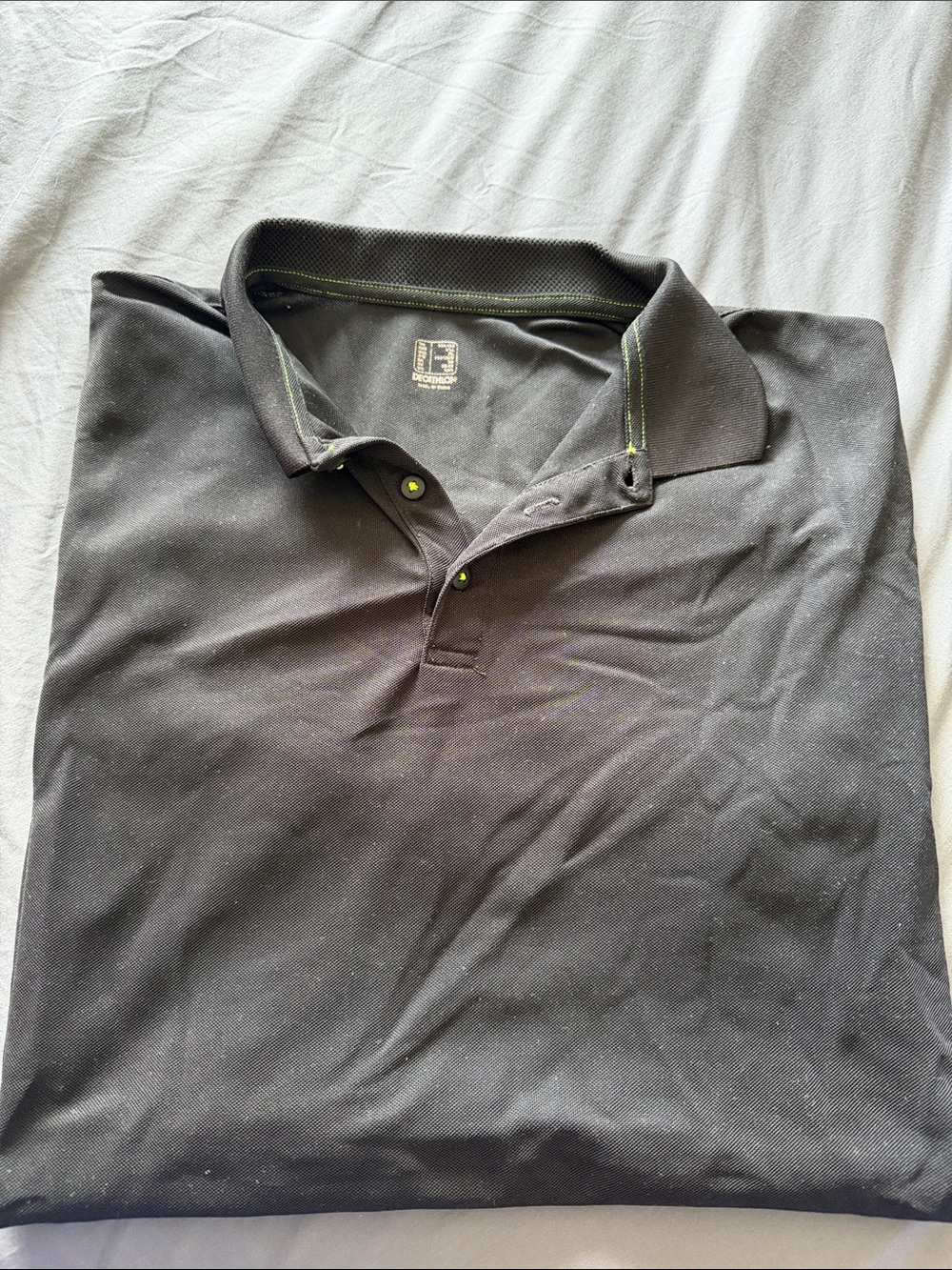 Men's Black Polo with Subtle Contrast Stitching